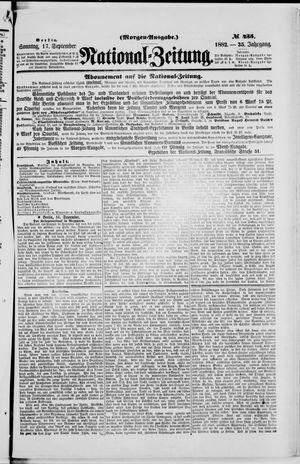 Nationalzeitung vom 17.09.1882