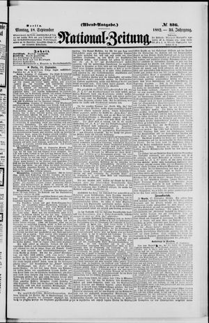 Nationalzeitung vom 18.09.1882