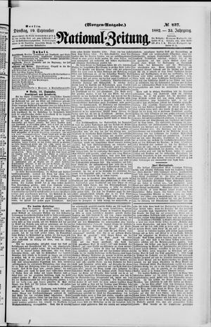 Nationalzeitung on Sep 19, 1882