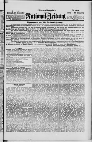 Nationalzeitung vom 20.09.1882