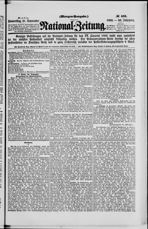 Nationalzeitung on Sep 21, 1882
