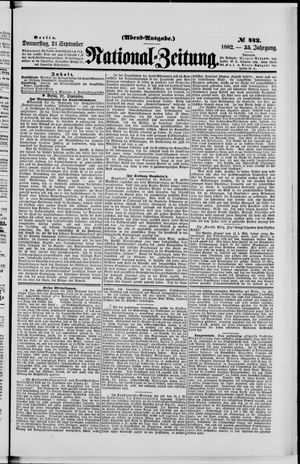 Nationalzeitung on Sep 21, 1882