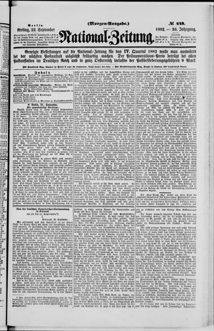 Nationalzeitung vom 22.09.1882