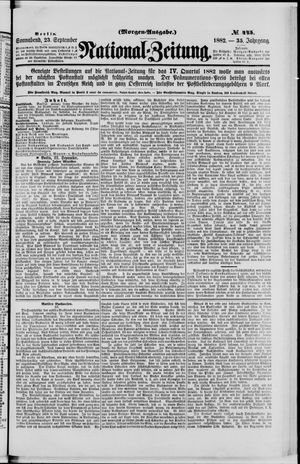 Nationalzeitung vom 23.09.1882