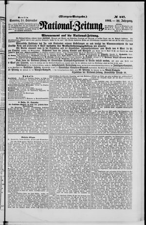 Nationalzeitung vom 24.09.1882