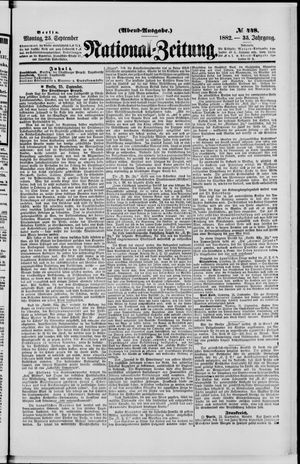 Nationalzeitung vom 25.09.1882