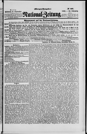 Nationalzeitung vom 27.09.1882