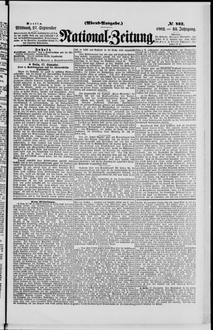 Nationalzeitung vom 27.09.1882