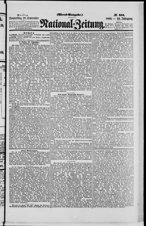 Nationalzeitung vom 28.09.1882
