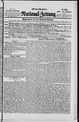 Nationalzeitung vom 29.09.1882