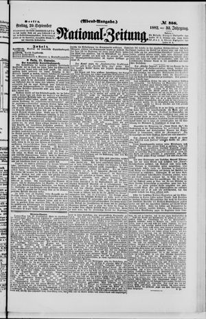 Nationalzeitung on Sep 29, 1882