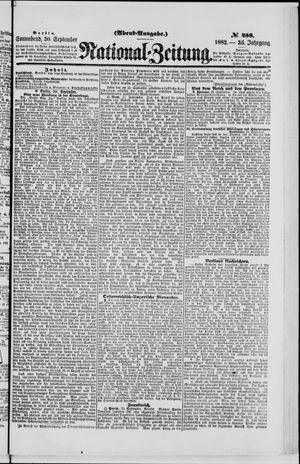 Nationalzeitung vom 30.09.1882