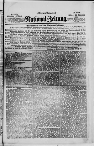 Nationalzeitung vom 01.10.1882