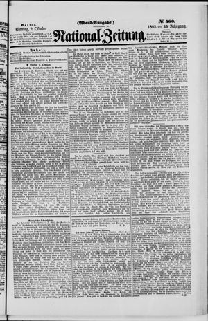 Nationalzeitung vom 02.10.1882