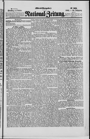 Nationalzeitung vom 03.10.1882