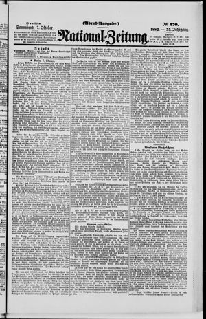 Nationalzeitung vom 07.10.1882