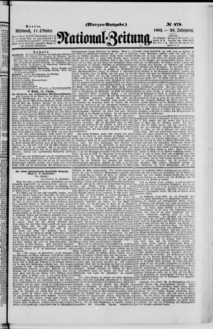 Nationalzeitung vom 11.10.1882