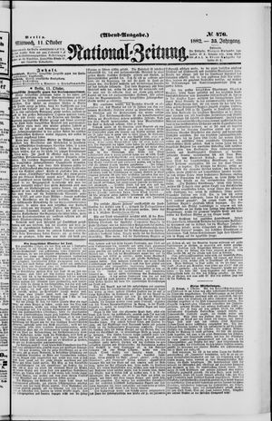 Nationalzeitung vom 11.10.1882