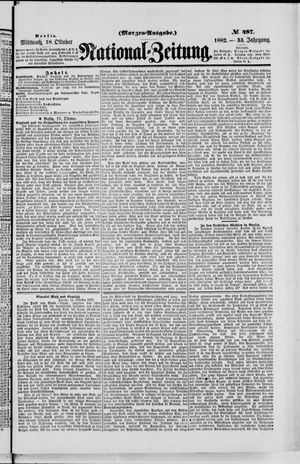 Nationalzeitung vom 18.10.1882