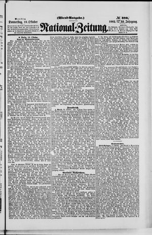 Nationalzeitung on Oct 19, 1882