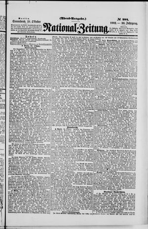Nationalzeitung on Oct 21, 1882