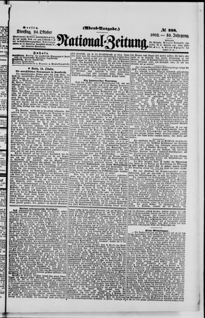 Nationalzeitung vom 24.10.1882