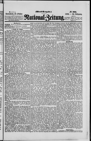 Nationalzeitung vom 28.10.1882