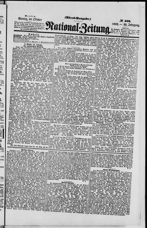 Nationalzeitung vom 30.10.1882