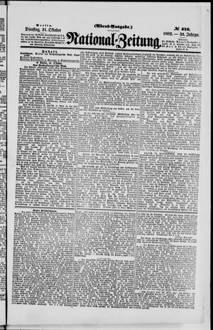 Nationalzeitung vom 31.10.1882