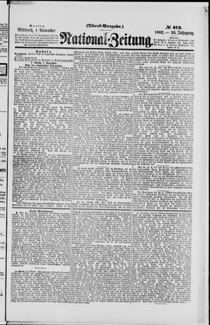 Nationalzeitung vom 01.11.1882