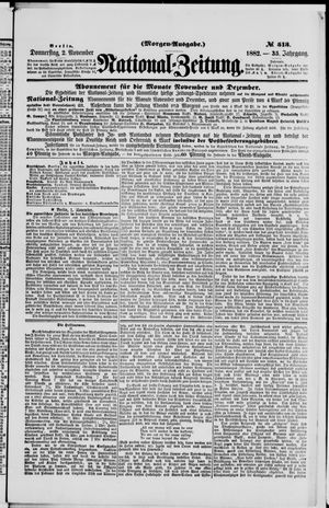 Nationalzeitung vom 02.11.1882