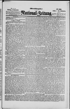 Nationalzeitung vom 03.11.1882