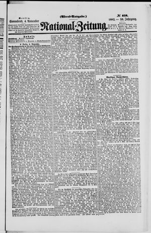 Nationalzeitung vom 04.11.1882