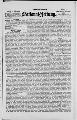 Nationalzeitung vom 10.11.1882