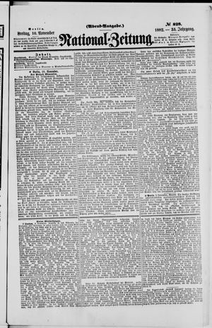 Nationalzeitung vom 10.11.1882