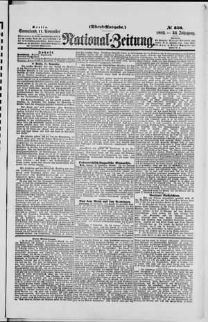 Nationalzeitung vom 11.11.1882