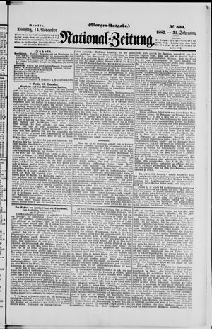 Nationalzeitung vom 14.11.1882