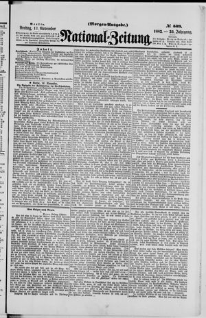 Nationalzeitung vom 17.11.1882