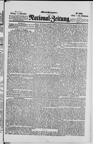 Nationalzeitung vom 17.11.1882