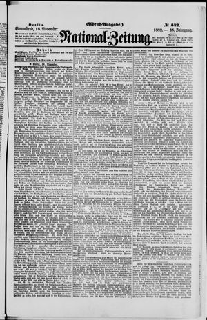 Nationalzeitung vom 18.11.1882