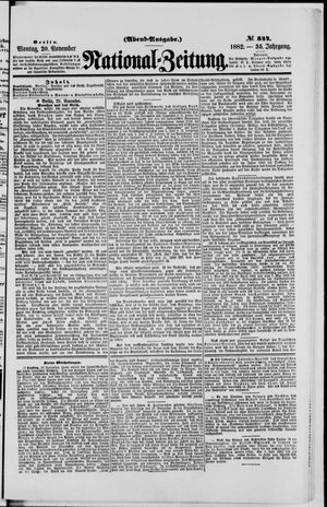 Nationalzeitung vom 20.11.1882