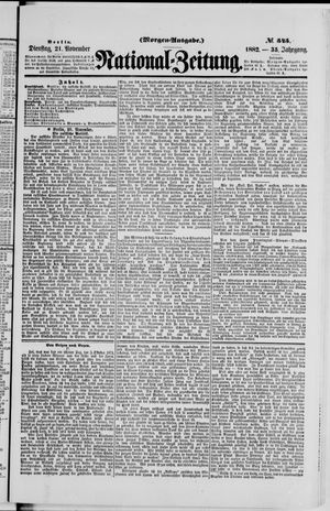 Nationalzeitung vom 21.11.1882