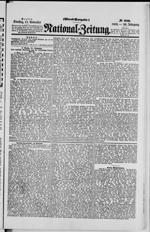 Nationalzeitung vom 21.11.1882