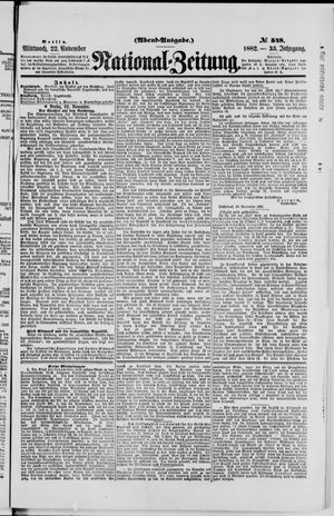 Nationalzeitung vom 22.11.1882