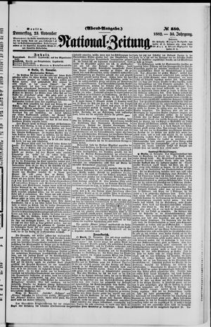 Nationalzeitung vom 23.11.1882