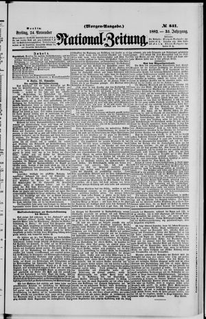 Nationalzeitung vom 24.11.1882