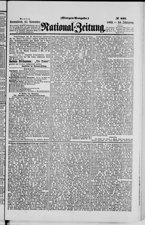 Nationalzeitung vom 25.11.1882