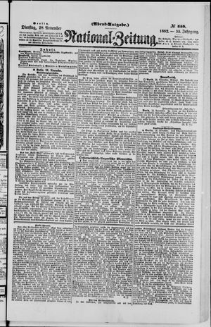 Nationalzeitung vom 28.11.1882