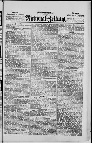 Nationalzeitung vom 02.12.1882