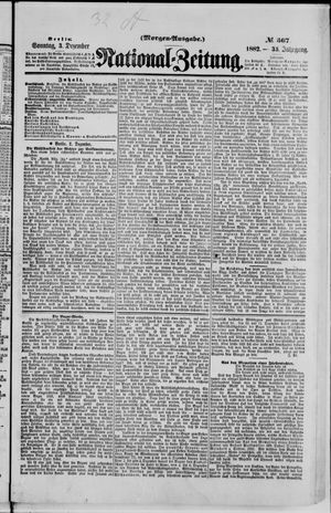 Nationalzeitung vom 03.12.1882